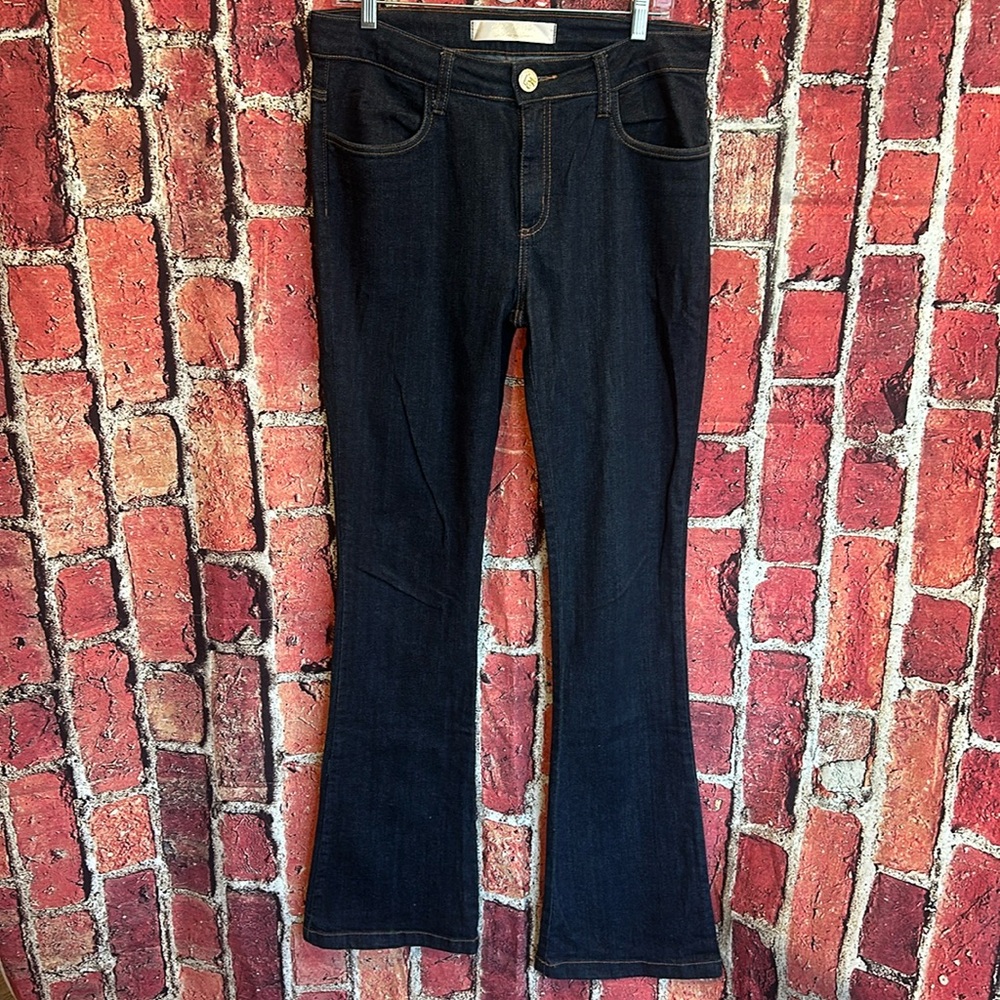 LANCA PERFUME Denim Gold Washed Jeans Flare size 40 US size 10